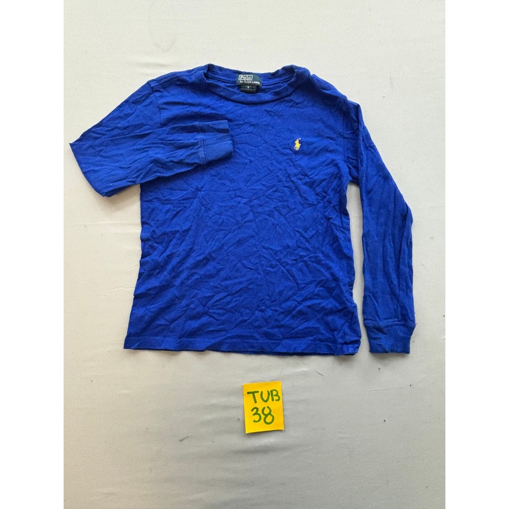 Polo Ralph Lauren Boys Royal Blue Long Sleeve Pony Logo Tee Shirt Size 6